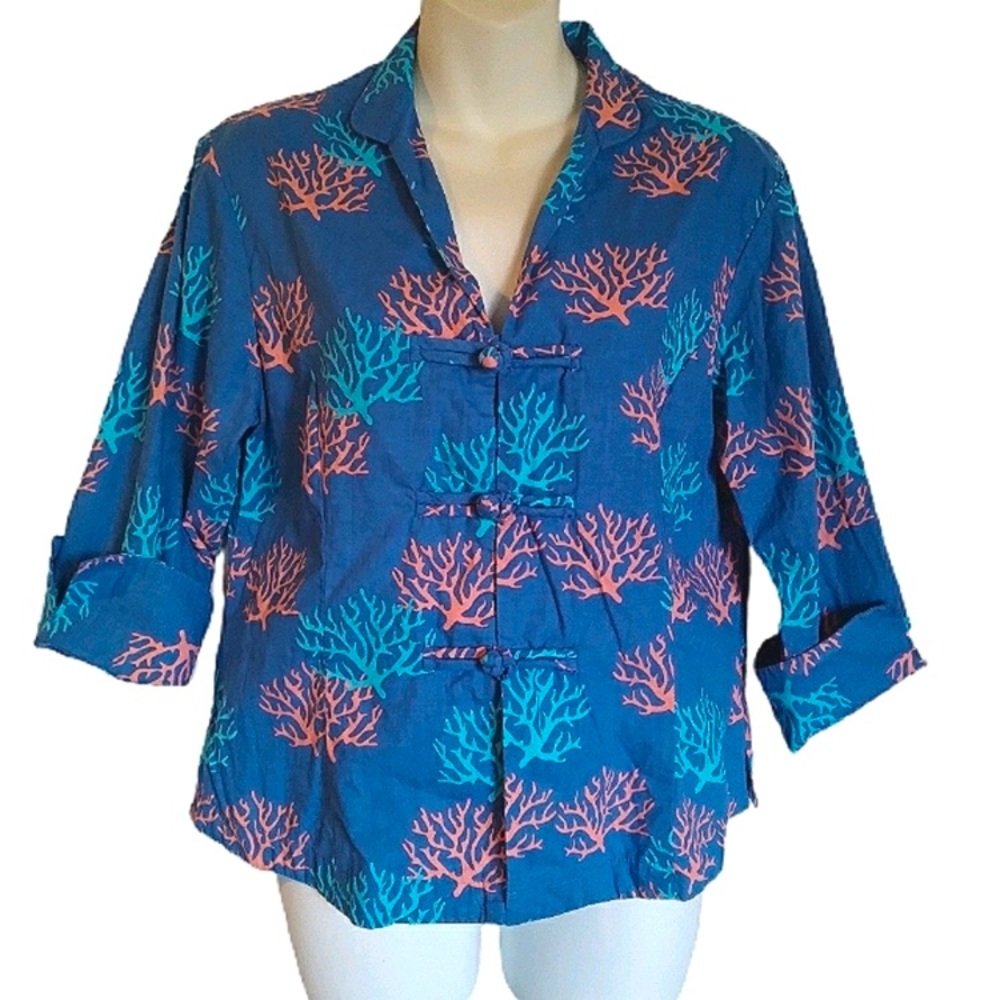 Vintage Three Islands Coral Reef Button Up Shirt 🪸